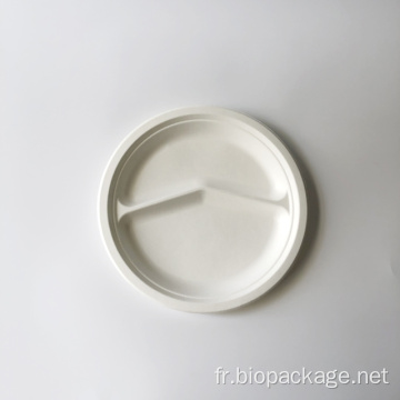 10 pouces 2 Div Bagasse Plate φ260 mm